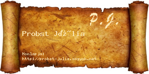 Probst Júlia névjegykártya